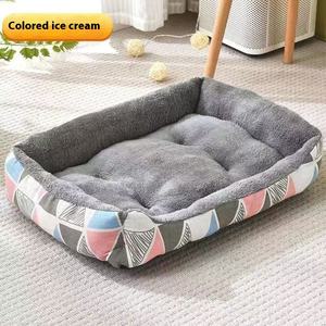 Cama cuadrada de verano para perros con estampado, alfombrilla para dormir, cama para gatos, cama para mascotas - Product Image 1
