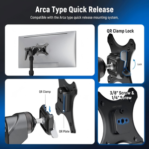 Adattatore per Montaggio Monitor FOCUS 360 °   Attacco Rapido Arca Rotante, Ricevitore da 5/8'' per Monitor da Campo, C-Stand e Schermo <span class=keywords><strong>TV</strong></span> - Product Image 4