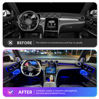 Kit d'éclairage d'ambiance KYNCHO pour Mercedes Classe C W206, lampe décorative de voiture 12V, éclairage intérieur automobile, contrôlé par écran et application