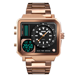 Montre en or <span class=keywords><strong>SKMEI</strong></span> <span class=keywords><strong>1392</strong></span> Grand cadran en acier inoxydable Hommes Montre-bracelet numérique étanche - Product Image 2
