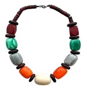 Trendy Fashion Statement Resin <b>Necklace</b> Women's Acrylic Resin Beaded Chain Party Jewelry <b>Blue</b> Multi-Color Statement <b>Necklaces</b> - Product Image 4