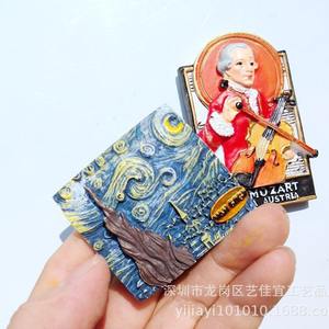 Yijia Van Gogh pintura famosa arte refrigerador resina Iris flor estrellada girasol trigo campo decorativo Refrigerera - Product Image 4