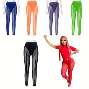 Mono de malla ajustado para mujer 2022, leggings elásticos transparentes - Product Image 1
