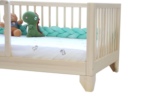 <span class=keywords><strong>Cama</strong></span> <span class=keywords><strong>Montessori</strong></span> de madera natural para niña, <span class=keywords><strong>cama</strong></span> <span class=keywords><strong>doble</strong></span> con barandilla de dosel para niños pequeños, <span class=keywords><strong>cama</strong></span> de suelo tamaño king con tobogán con rieles - Product Image 6