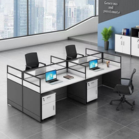 Meubles de bureau économiques modernes, cloisonnement simple, bureau pour employés, mobilier de bureau modulaire, table de poste de travail pour 4 personnes