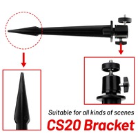 Support de sol réglable à 360° Keepteen CS20 avec vis 1/4 pour la photographie en extérieur, le camping et le montage d'équipement d'aventure