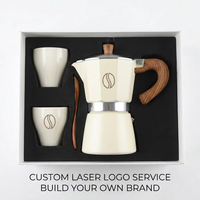 Ensemble cadeau de café de luxe Kingze avec logo personnalisé, 3 tasses, 6 tasses, cafetière Moka, ensemble de cafetière expresso avec tasses et cuillère