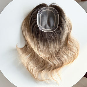 Topper capillaire prêt à expédier, Topper capillaire européen en cheveux humains, Topper mono 5*6 # B3-9-23 Couleur invisible respirante pour femmes - Product Image 2