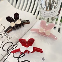 Pinces à cheveux personnalisables en acétate faites à la main, légères, avec strass, motif oreilles de lapin coréennes, nœud mignon et élégant haut de gamme, style requin