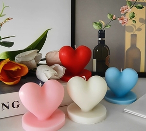 Moule à bougie en résine de silicone 3D en forme de coeur pour le bricolage aromathérapie <span class=keywords><strong>cire</strong></span> parfumée et savon gâteau artisanat outils de gâteau - Product Image 3