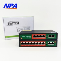 Directo de fábrica, conmutador de enlace ascendente Ethernet RJ45 de tamaño pequeño, 4 POE + 2 funciones QoS, Mini conmutador POE de 10/100M para cámara, TV, PC, Hikvision