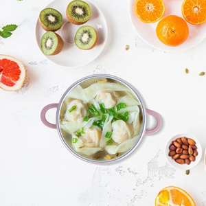 Tazón Infantil de Acero Inoxidable 304 con Revestimiento de Silicona |   Tazón de succión anti-escaldaduras de doble asa para pasta de arroz y alimentación <span class=keywords><strong>BLW</strong></span> - Product Image 5