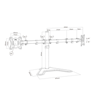Support de bureau entièrement réglable noir pour double moniteur LCD avec base à œillet – Vente en gros