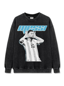 American Vintage for <span class=keywords><strong>Messi</strong></span> Impreso Heavy Cotton Crewneck <span class=keywords><strong>Sudadera</strong></span> Cross-Border Camiseta <span class=keywords><strong>de</strong></span> manga corta Oversized Casual Knitted - Product Image 4