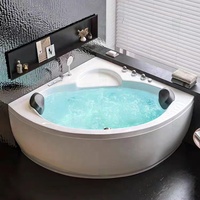 Baignoire d'Angle Balnéo Spa Jacuzzi Blanche Acrylique Massage à Remous pour 2 Personnes, Prix Direct Usine