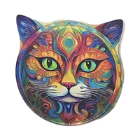 Sous-verre en céramique moderne et mignon en forme de tête de chat, pliable, pour table de cuisine, avec design personnalisé