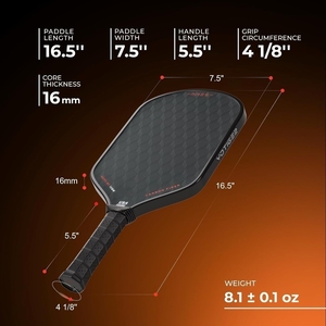 Pagaie de pickleball 3D à tissage à chaud et à froid en plusieurs étapes avec triple diamant noir en carbone 18K - Product Image 4