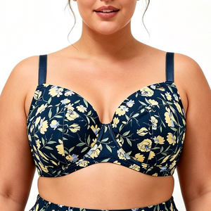 <span class=keywords><strong>Reggiseno</strong></span> Plus Size Traspirante Estivo <span class=keywords><strong>con</strong></span> Copertura Totale, <span class=keywords><strong>con</strong></span> <span class=keywords><strong>Ferretto</strong></span>, Stampa Floreale, <span class=keywords><strong>Imbottitura</strong></span> Sottile, per Donne - Product Image 1