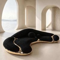 Canapé Courbé de Luxe Italien, Canapé Modulable en Velours au Design Irrégulier pour Villa et Mansion, Canapé Déclaration