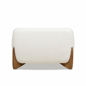 كرسي بذراع استرخاء أبيض بنمط اسكندنافي حديث منجد على الطراز الاسكندنافي - Product Image 6