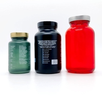 Pilule Capsule Vitamine Verre Emballage Bouteilles Bocaux Vert Ambre Rouge Bleu Noir Supplément De Soins De Santé Récipient En Verre avec Bouchon