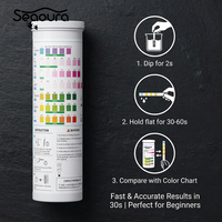 Seaoura SR-902 135 bandelettes de test d'eau pour aquarium, kit de test 7-en-1 pour aquarium avec tube pour eau douce, eau salée et bassin