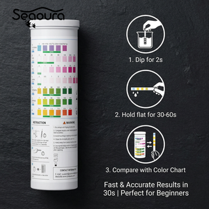 Seaoura SR-902 135 bandelettes de test <span class=keywords><strong>d</strong></span>'<span class=keywords><strong>eau</strong></span> <span class=keywords><strong>pour</strong></span> aquarium, kit de test 7-en-1 <span class=keywords><strong>pour</strong></span> aquarium avec tube <span class=keywords><strong>pour</strong></span> <span class=keywords><strong>eau</strong></span> <span class=keywords><strong>douce</strong></span>, <span class=keywords><strong>eau</strong></span> salée et <span class=keywords><strong>bassin</strong></span> - Product Image 1