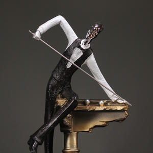 Venta al por mayor hogar sala de estar <span class=keywords><strong>Club</strong></span> bar decoraciones retro elegante decoración artículos resina billar jugador estatua figura abstracta estatuilla - Product Image 4