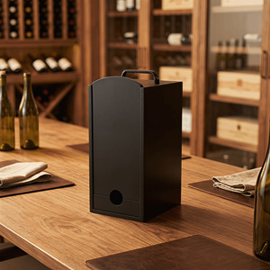 Caja de vino rectangular de madera maciza personalizada, hecha a mano, para regalo, para negocios de bodegas - Product Image 1