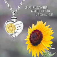 Collier Pendentif Spirale en Forme de Cœur Tournesol, Remplaçable, Vente en Gros, Bijou Cadeau pour Couple, Fête, Anniversaire