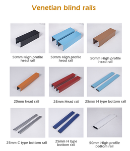 Rieles ciegos venecianos de aluminio y rieles inferiores Rieles ciegos de madera Rieles de cortina de material de hierro resistente al óxido - Product Image 2