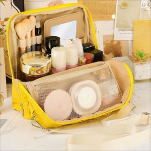 Large Capacity Cosmetic <b>Bag</b> for Women Travel Makeup <b>Bag</b> Flat Open Portable Toiletry <b>Bag</b> - Product Image 3