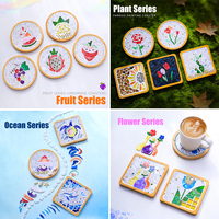 Kit de sous-verres en bois et bambou pour mosaïque DIY, supports vierges pour tasses de café et thé, et sous-bols, pour loisirs créatifs adultes