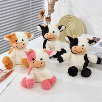 En gros, Peluche vache bébé mignonne et douce, souriante, style dessin animé, prix pour machine à griffes, cadeau pour enfants, OEM