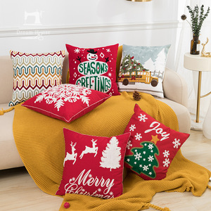 Funda de almohada con bordado de Feliz Navidad, cubierta de cojín de lujo con decoraciones modernas para el hogar, estilo bohemio, 2022 - Product Image 1