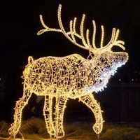 Décorations de Noël pré-éclairées grandeur nature en 3D, sculptures lumineuses de taureau, de fauve et d'ours polaire pour l'éclairage des zoos