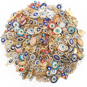 10 Uds. Colgantes de aleación de aceite de gota de ojos azules para hacer joyería DIY pulsera COLLAR COLGANTE pendiente Accesorios - Product Image 1