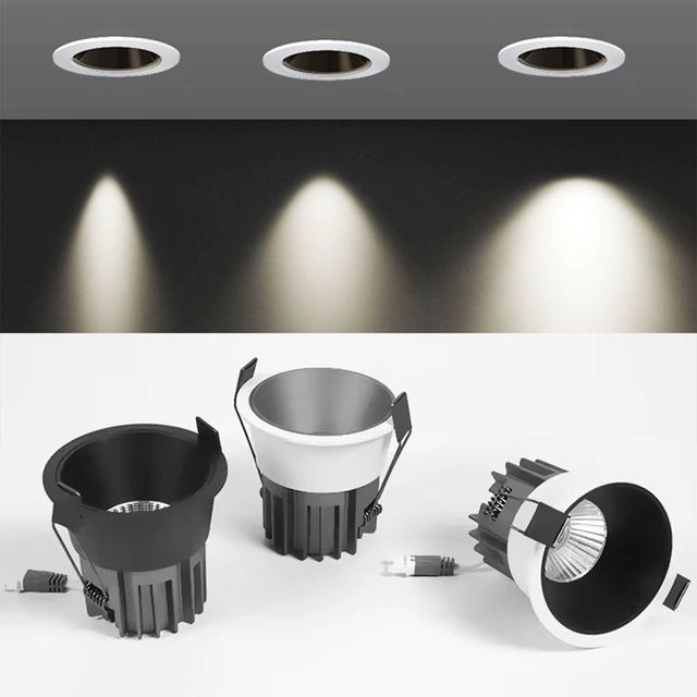 Commercial Recessed LED Downlight IP20 High CRI 90 Warm White 12W Aluminum Ceiling Light for Home Office Hotel Shopping Mall OEM