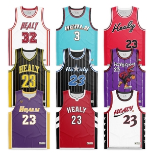 Vêtements de basket-ball brodés en sergé personnalisés, uniformes pour hommes, maillots de basket-ball rétro, maille respirante, séchage rapide - Product Image 2