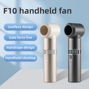 Ventilador de Mano F10 sin Aspas, 5W, Cuerpo Metálico, Recargable, Portátil, de Escritorio, con Motor sin Escobillas y Control por Botones - Product Image 2