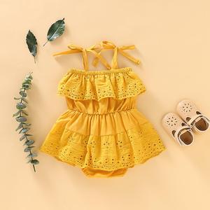En gros Barboteuse en dentelle pour bébé, Combinaison, Tenues à bretelles pour nouveau-né, Combinaison de soleil - Product Image 2