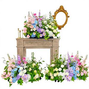 Camino de Mesa de Flores Artificiales de Seda, Arreglo Floral Colorido para Centro de Mesa de Boda, para el Día de la Madre y Navidad - Product Image 1