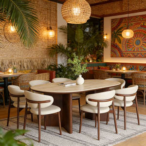 Juego de <span class=keywords><strong>Mesa</strong></span> <span class=keywords><strong>y</strong></span> <span class=keywords><strong>Sillas</strong></span> de Comedor de Madera Maciza Estilo Nórdico Personalizado, Éxito de Ventas para Restaurante <span class=keywords><strong>y</strong></span> <span class=keywords><strong>Cocina</strong></span> - Product Image 5