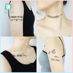 Rocooart – autocollant de <span class=keywords><strong>tatouage</strong></span> pour femmes, magnifique, Sexy, Art corporel, col noir, mains, lettre, imperméable, vente en gros - Product Image 5