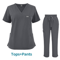 Ensemble d'uniformes médicaux de haute qualité pour infirmières, tissu confortable et respirant, col en V, poches, pour le service hospitalier
