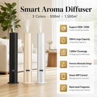 Diffuseur d'arômes au design moderne, 500 ml, sur pied, intelligent, rechargeable, sans eau, pour grands espaces