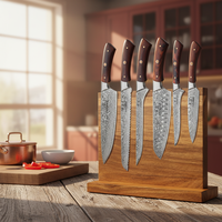 Pisau Chef Profesional Pisau Cleaver Jepang Gagang Kayu Pisau Dapur Damascus Buatan Tangan untuk Rumah dan Dapur