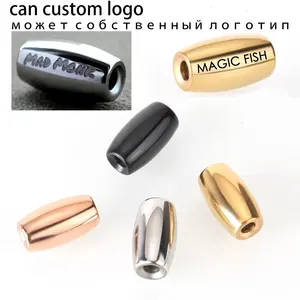 Stainless Steel Customized Logo Bracelet Spacing Beads Accessories DIY Jewelry Accessories Spacing Through-Hole Beads