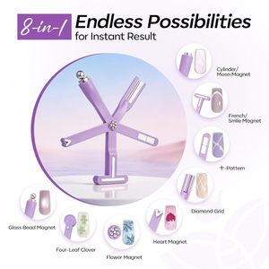 เครื่องมือแม่เหล็กตาแมว 8-in-1 สำหรับเล็บเจล แม่เหล็กอเนกประสงค์ DIY สำหรับร้านทำเล็บ - Product Image 1
