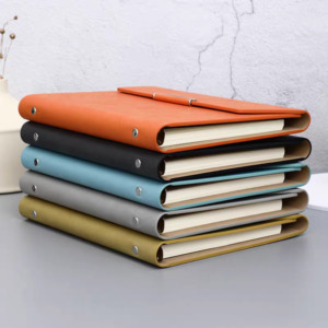 Carpeta de 6 anillas de alta calidad, planificador, diario de tapa dura, papelería de oficina personalizada, escritura en relieve, cuaderno de negocios de cuero Pu - Product Image 3